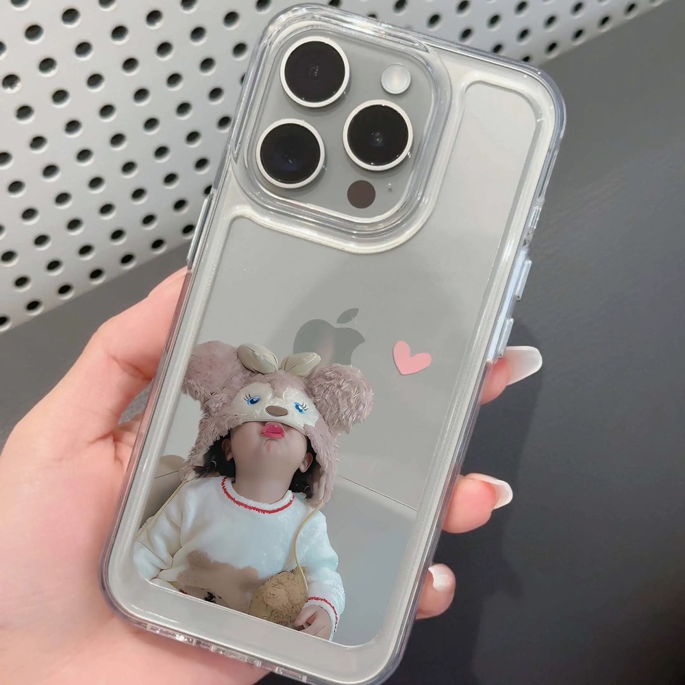 Clear Cute Photo iPhone Case - Pink Accent
